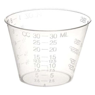 Medicine Cup Disposable Plastic Graduated (Clear) 30ml - 100 pack